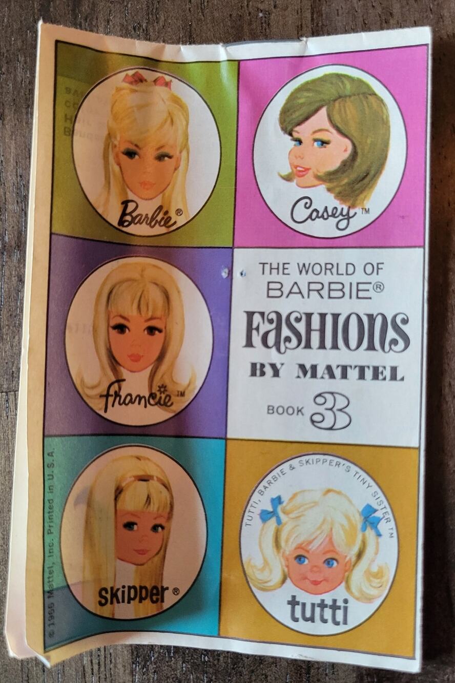 VTG 1966 World of Barbie Fashions Mattel Book 3 Skipper Tutti Casey Francie 6 pg